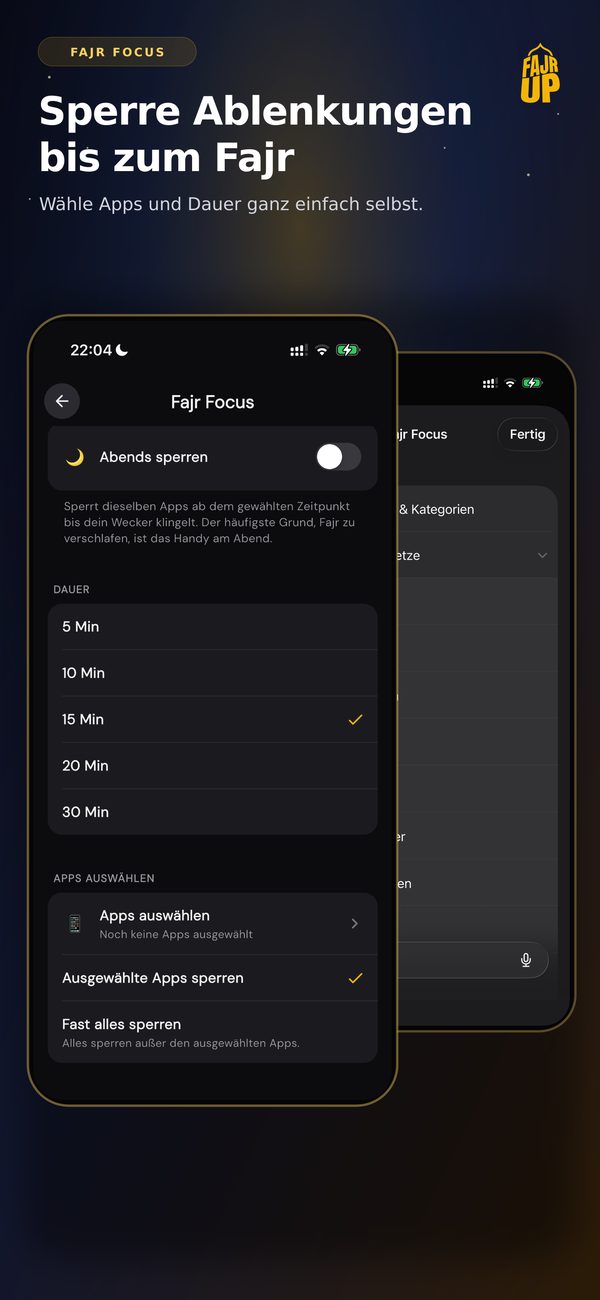 Fajr Focus — Apps sperren
